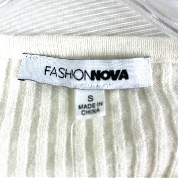 NWT Fashion Nova Alecta Ribbed Knit Skirt Set in Ivory Sz S - Picture 11 of 13